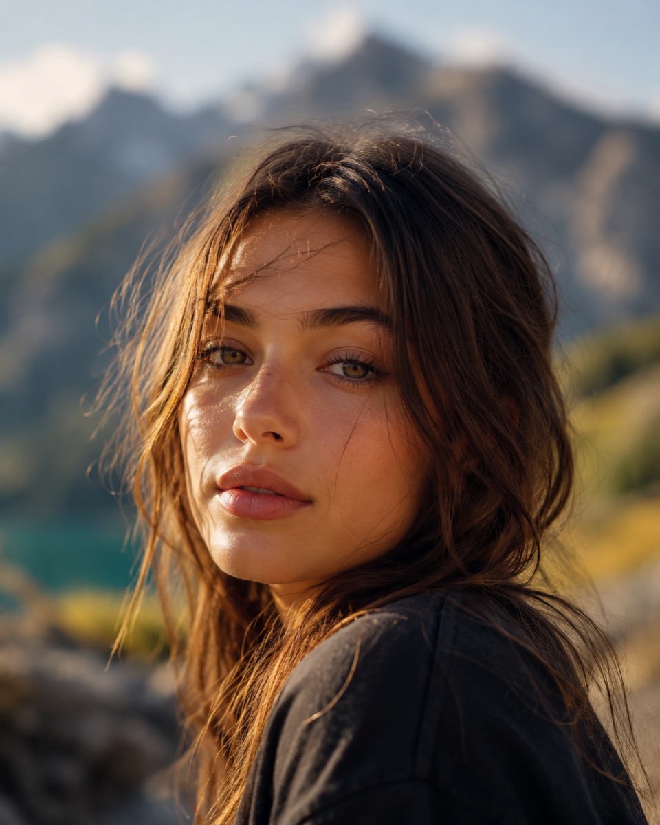 A photoreal portrait generated from a fine-tuned face model