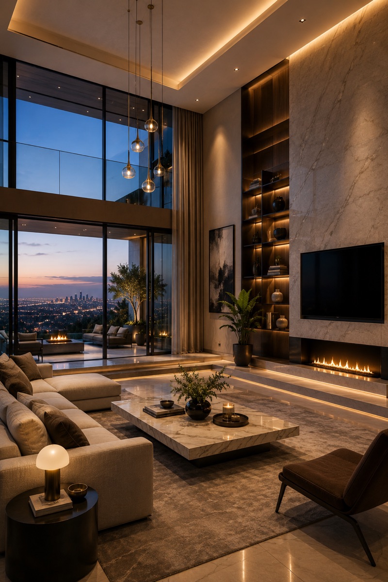 A luxury interior generated for real-estate and design concepts